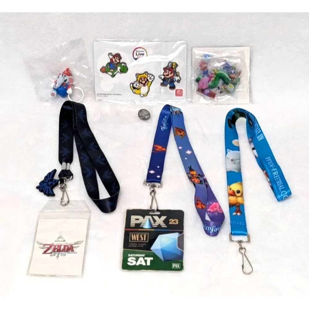 PAX West - Nintendo Live Game Dev Swag Lot - Mario Pins Smash Bros Zelda FFXIV